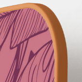 Roze Tropische bladeren Monogram Pickleball Paddle (Links Detail)