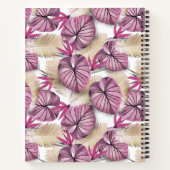 Roze tropische bladeren notitieboek (Achterkant)