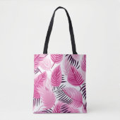 Roze tropische bladeren tote bag (Voorkant)