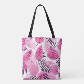 Roze tropische bladeren tote bag (Achterkant)