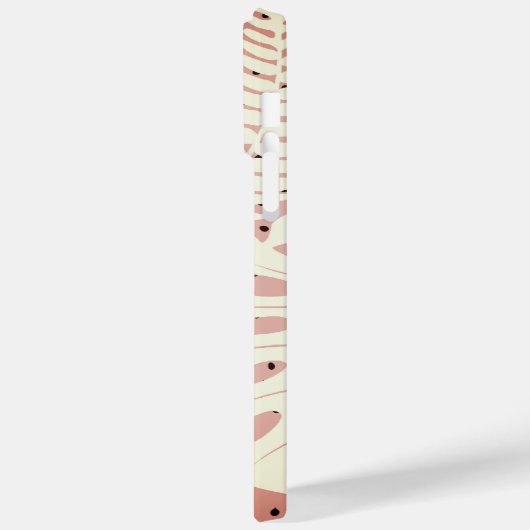 Roze tropische bladeren van Glitter Case-Mate iPhone Case (Achterkant / Links)