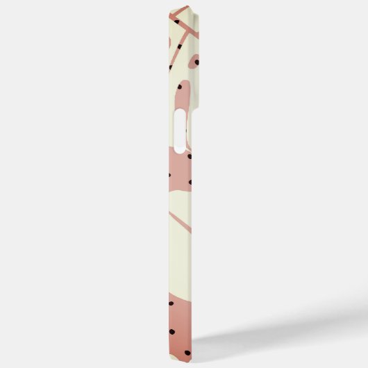 Roze tropische bladeren van Glitter Case-Mate iPhone Case (Achterkant / Rechts)