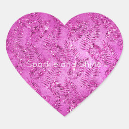 Roze tropische bladeren van Glitter Hart Sticker