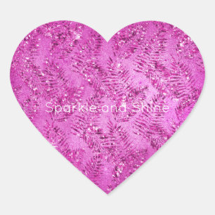 Roze tropische bladeren van Glitter Hart Sticker