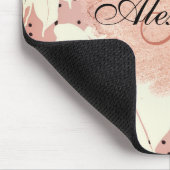 Roze tropische bladeren van Glitter Muismat (Hoek)