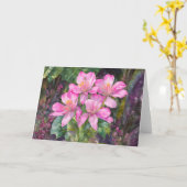 Roze Tropische Bloem Bloemen Kunstnotitie Kaart (Gele Bloem)