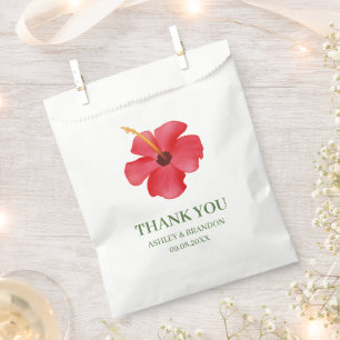 Roze Tropische Bloem Bruiloft Dank Je Wel Bedankzakje