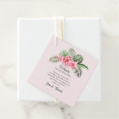 Roze Tropische Bloem Bruiloft Welkom Bedankjes Labels (In situ)