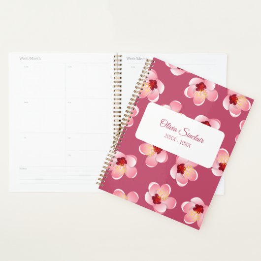 Roze Tropische Bloem Persoonlijk Planner (Display)
