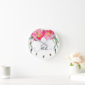 Roze tropische bloemen Aloha Chic Ronde Klok (Huis)