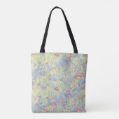 Roze tropische bloemen Art Canvas tas (Achterkant)