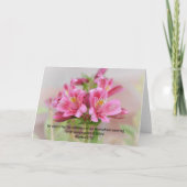 Roze Tropische Bloemen Bijbel Verse Art Note Kaart (Voorkant)