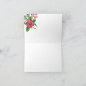 Roze Tropische Bloemen Bruidsfeest Bedankkaart (Binnen)