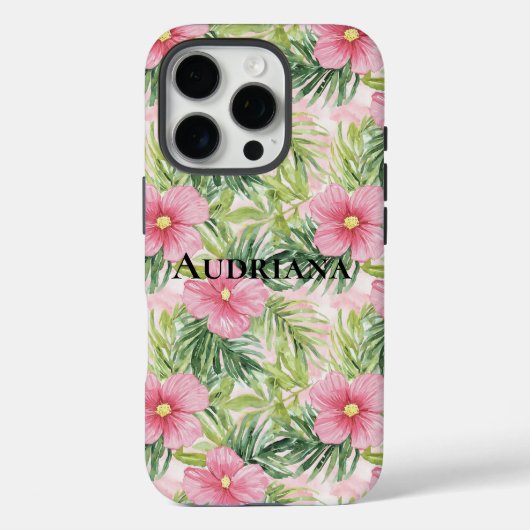  roze tropische bloemen Case-Mate iPhone case (Achterkant)