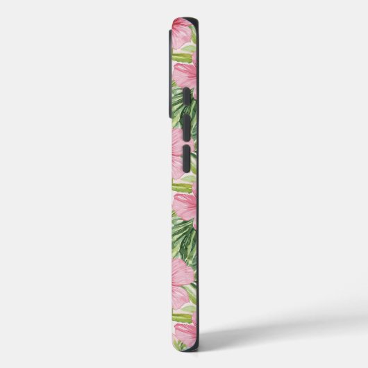 roze tropische bloemen Case-Mate iPhone case (Achterkant / Links)