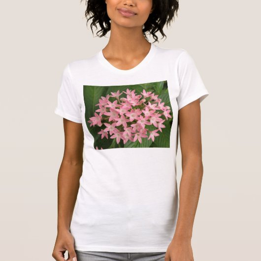 roze tropische bloemen dames T Shirt (Voorkant)