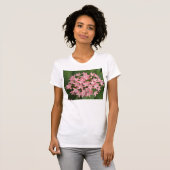 roze tropische bloemen dames T Shirt (Voorkant volledig)