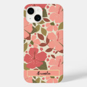Roze Tropische Bloemen Gepersonaliseerde Hoesje-Ma Case-Mate iPhone Case (Achterkant)