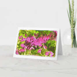 Roze Tropische Bloemen Gevouwen Wenskaart Kaart