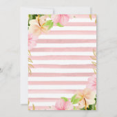 Roze Tropische Bloemen & Goud Lijst 21e Verjaardag Kaart (Achterkant)