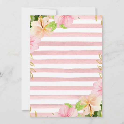 Roze Tropische Bloemen & Goud Lijst 21e Verjaardag Kaart (Achterkant)