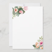 Roze Tropische Bloemen Goud Lijst Vrijgezellenfees Kaart (Achterkant)