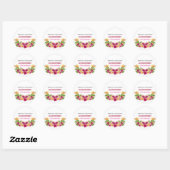 Roze Tropische Bloemen Luau Party Ronde Stickers (Vel)