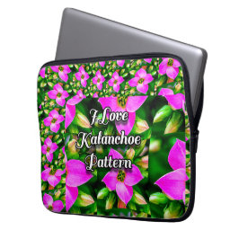 Roze Tropische Bloemen Patroon Laptop Sleeve