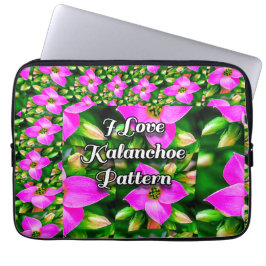 Roze Tropische Bloemen Patroon Laptop Sleeve