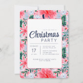 Roze Tropische Bloemen Vakantie Uitnodiging (Voorkant)