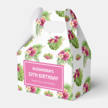 Roze Tropische Bloemige Luau Verjaardag