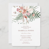 Roze Tropische Boho Floral Vrijgezellenfeest Kaart (Voorkant)