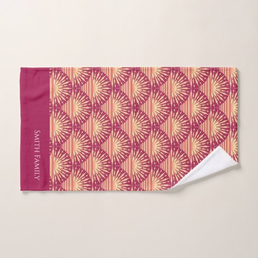 Roze Tropische Boho Roze Goud zonsondergang / zons Bad Handdoek (Handdoek)
