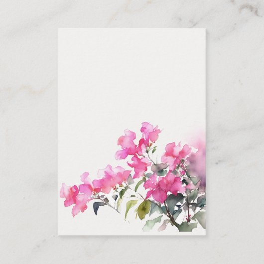 Roze Tropische Bougainvillea Boeken Voor Babyfeest Informatiekaartje (Achterkant)