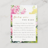 Roze Tropische Bougainvillea Boeken Voor Babyfeest Informatiekaartje (Voorkant)