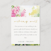 Roze Tropische Bougainvillea bruiloft wensen goed Informatiekaartje (Voorkant)