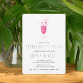 Roze tropische cocktail Bachelorette Kaart
