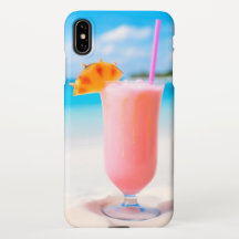 Roze Tropische Drink op Strand Telefoon Case