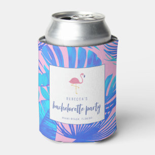 Roze Tropische Flamingo Beach Bachelorette Party Blikjeskoeler