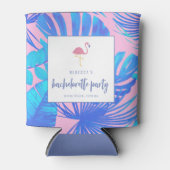 Roze Tropische Flamingo Beach Bachelorette Party Blikjeskoeler (Voorkant)