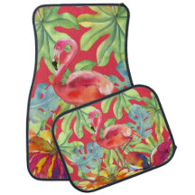 Roze Tropische Flamingo Bird Waterverf
