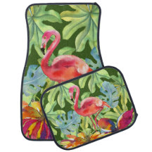 Roze Tropische Flamingo Bird Waterverf