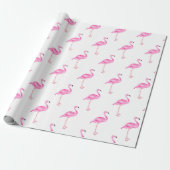 Roze Tropische Flamingo Cute Birthday Party Cadeaupapier (Uitgerold)