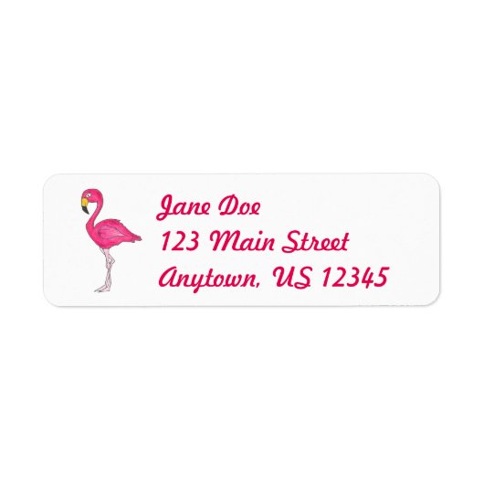 Roze Tropische Flamingo Flamingos Bird Labels (Voorkant)