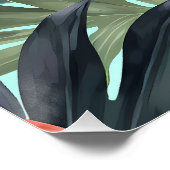 Roze tropische flamingo perfect poster (Hoek)