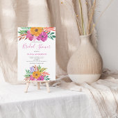 Roze tropische Floral Bridal Shower Kaart