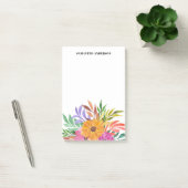 Roze tropische Floral Waterverf Naam Post-it® Notes (Kantoor)
