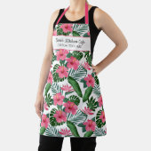  roze Tropische Flowers Aangepaste naam Tekst Schort (Insitu)