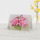 Roze Tropische Flowers Art Note Card Kaart (Gele Bloem)