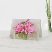 Roze Tropische Flowers Art Note Card Kaart (Voorkant)